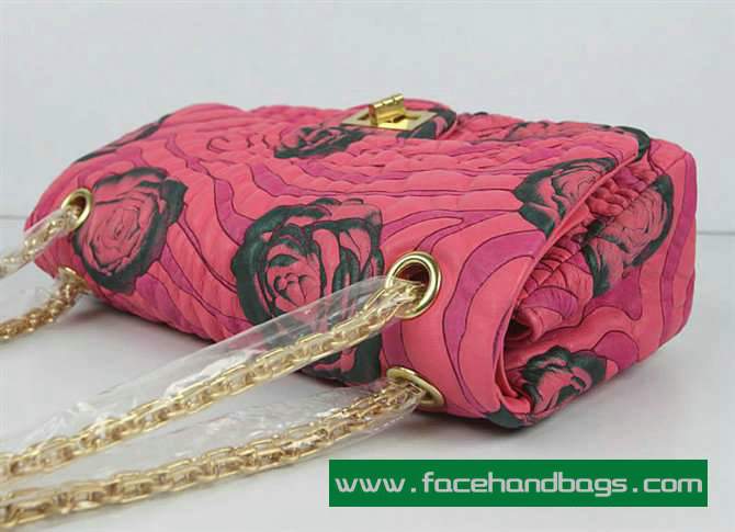 Chanel 2.55 Rose Handbag 50145 Gold Hardware-Pink Green